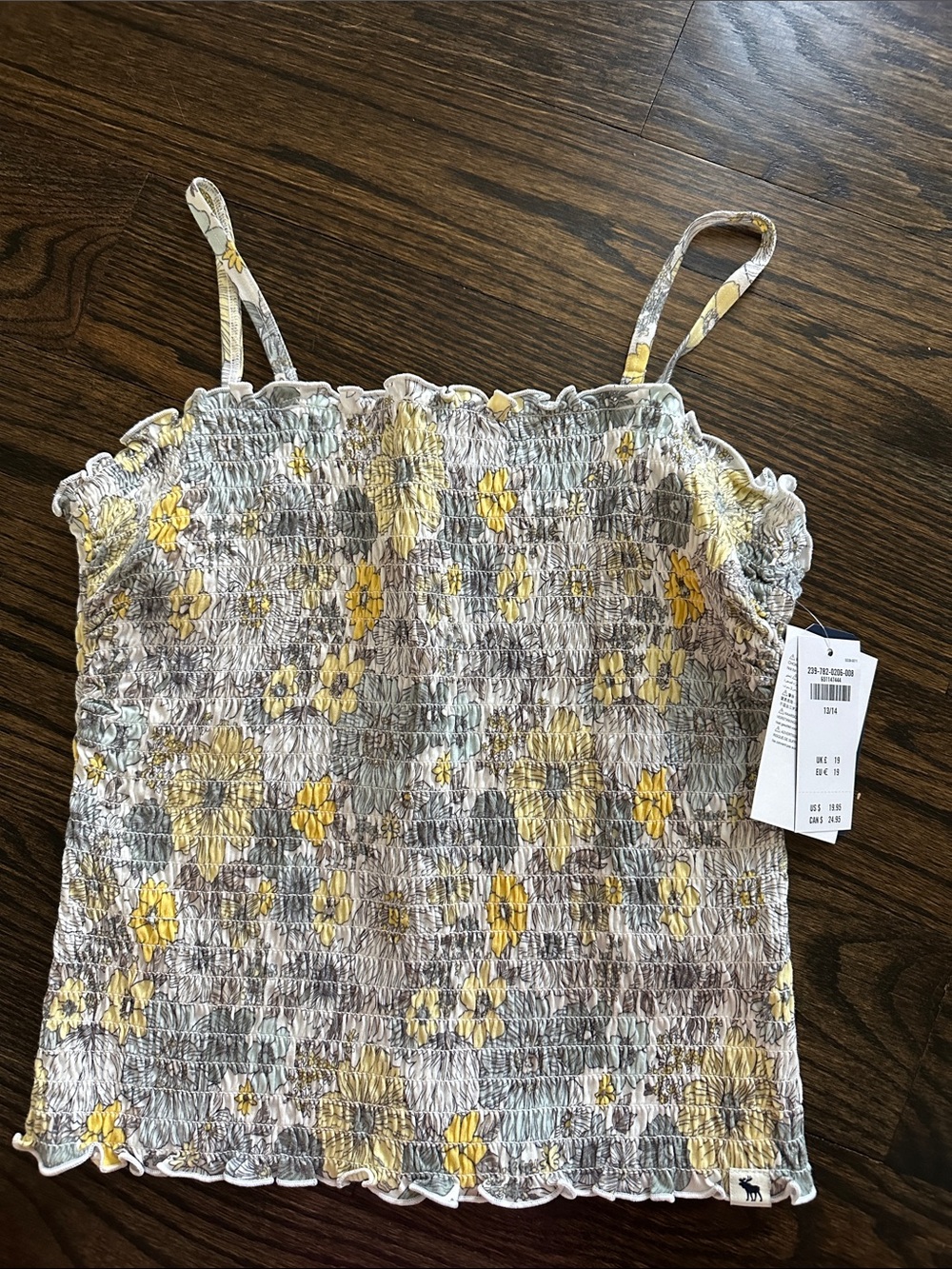 NWT Smocked Floral Tank Top - Size 13/14